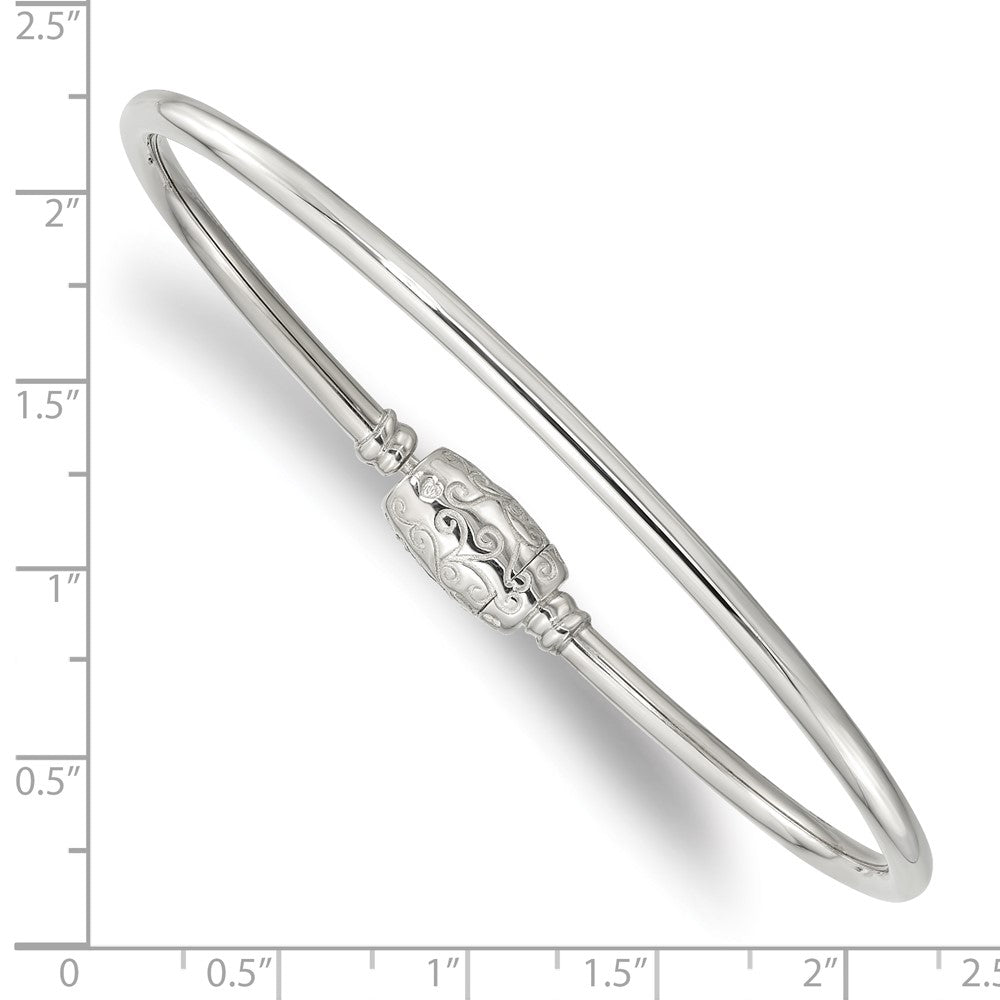 Reflections 925 Sterling Silver Bangle with Silver Clasp Bead