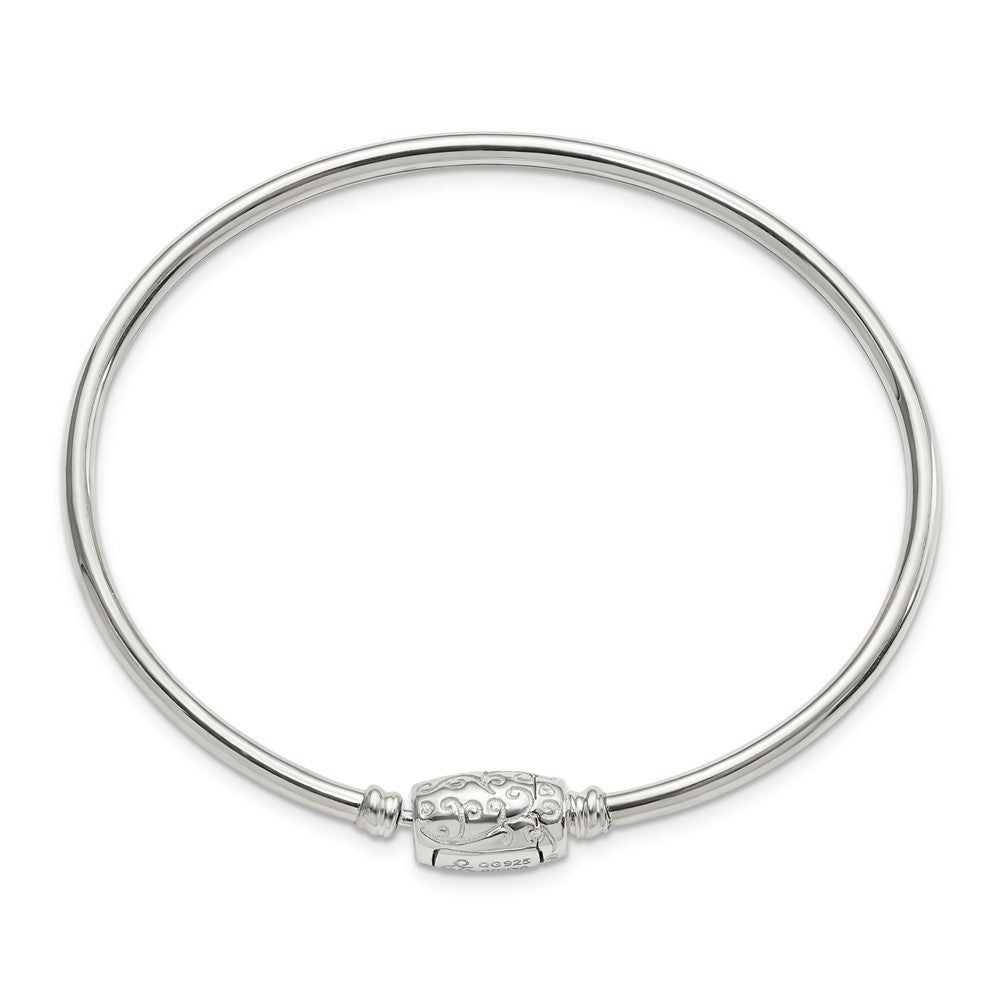 Reflections 925 Sterling Silver Bangle with Silver Clasp Bead