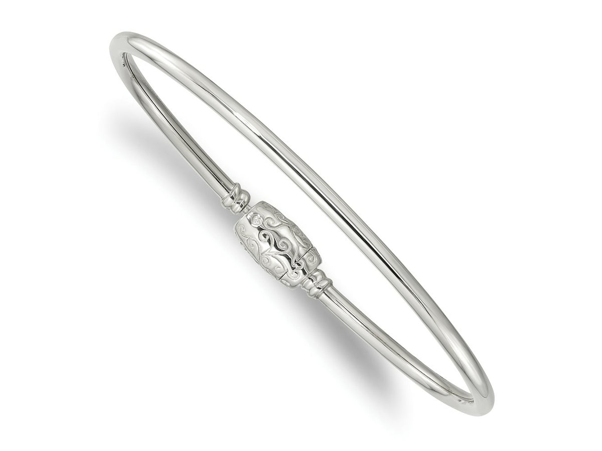 Reflections 925 Sterling Silver Bangle with Silver Clasp Bead