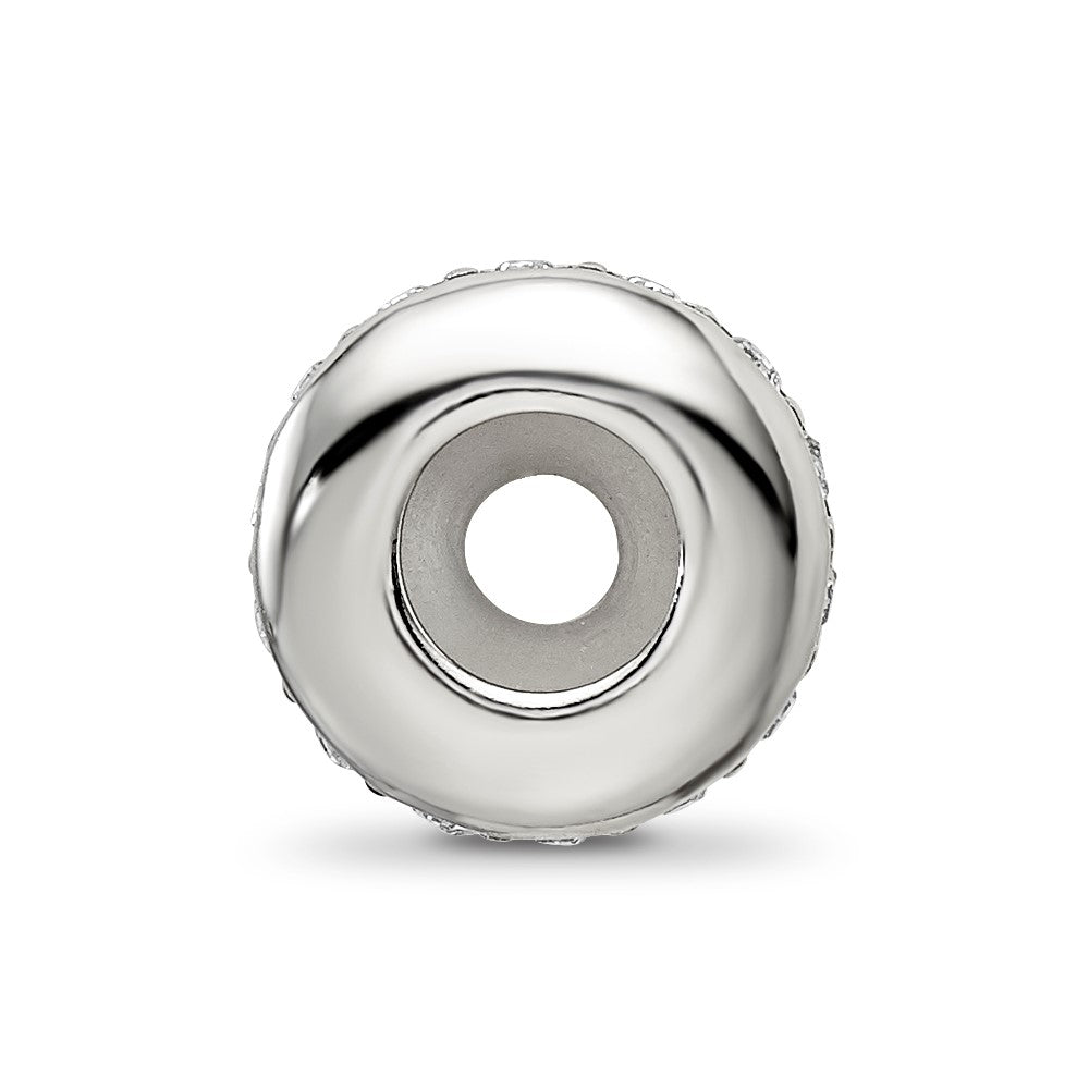 Reflections 925 Sterling Silver Crystal Silicone Gripper Bead 9 x 3 mm