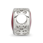 Reflections 925 Sterling Silver Rhodium Plated Red Enamel Embelishment Bead 11 x 12 mm