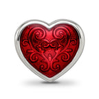 Reflections 925 Sterling Silver Rhodium Plated Red Enamel Embelishment Bead 11 x 12 mm