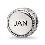 Reflections 925 Sterling Silver Rhodium Plated January Flower Bead 11 x 8 mm