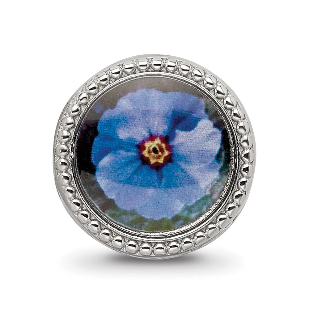 Reflections 925 Sterling Silver Rhodium Plated February Flower Bead 11 x 8 mm