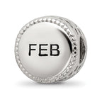 Reflections 925 Sterling Silver Rhodium Plated February Flower Bead 11 x 8 mm