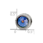 Reflections 925 Sterling Silver Rhodium Plated February Flower Bead 11 x 8 mm