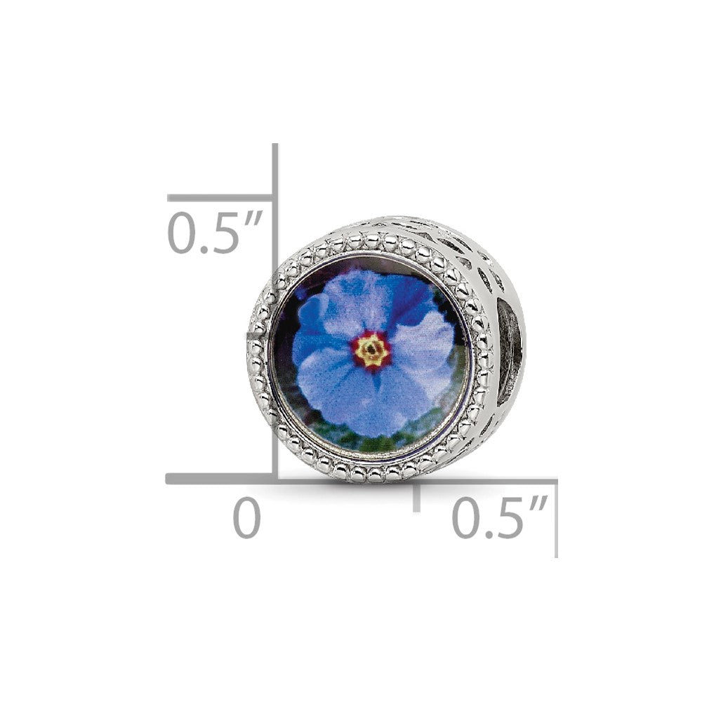 Reflections 925 Sterling Silver Rhodium Plated February Flower Bead 11 x 8 mm