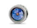 Reflections 925 Sterling Silver Rhodium Plated February Flower Bead 11 x 8 mm