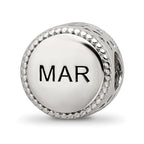 Reflections 925 Sterling Silver Rhodium Plated March Flower Bead 11 x 8 mm