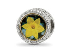 Reflections 925 Sterling Silver Rhodium Plated March Flower Bead 11 x 8 mm