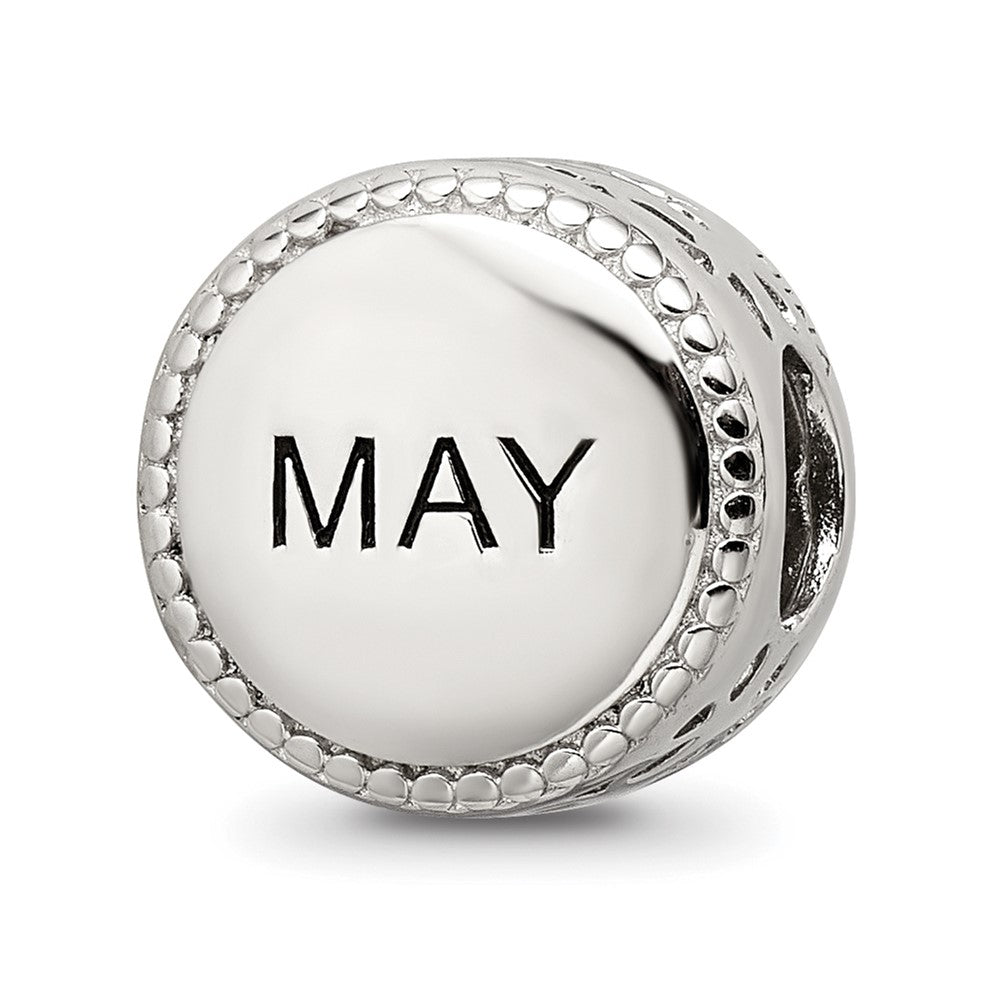 Reflections 925 Sterling Silver Rhodium Plated May Flower Bead 11 x 8 mm