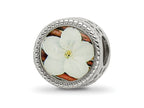 Reflections 925 Sterling Silver Rhodium Plated May Flower Bead 11 x 8 mm
