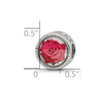 Reflections 925 Sterling Silver Rhodium Plated June Flower Bead 11 x 8 mm