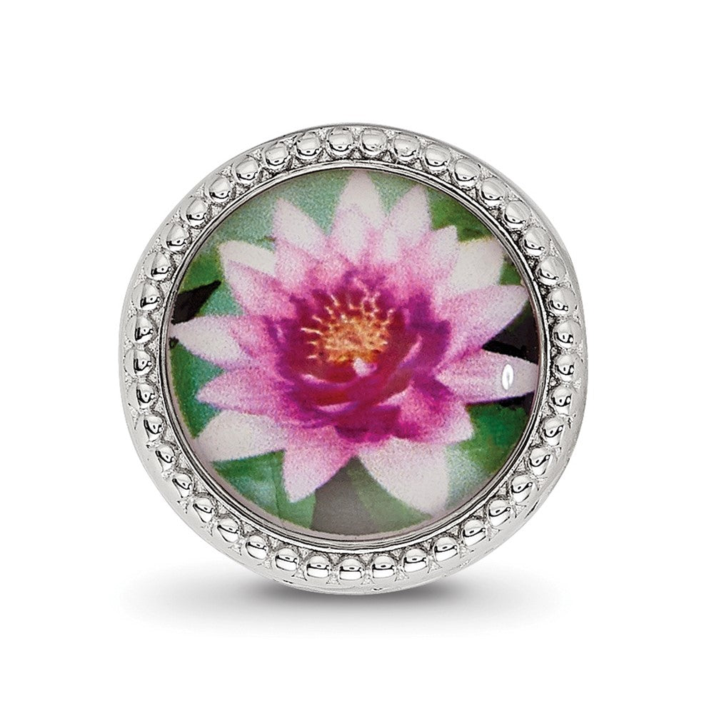 Reflections 925 Sterling Silver Rhodium Plated July Flower Bead 11 x 8 mm