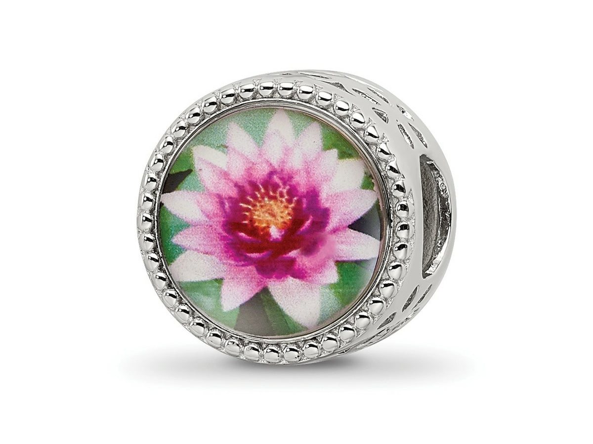 Reflections 925 Sterling Silver Rhodium Plated July Flower Bead 11 x 8 mm