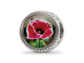 Reflections 925 Sterling Silver Rhodium Plated August Flower Bead 11 x 8 mm