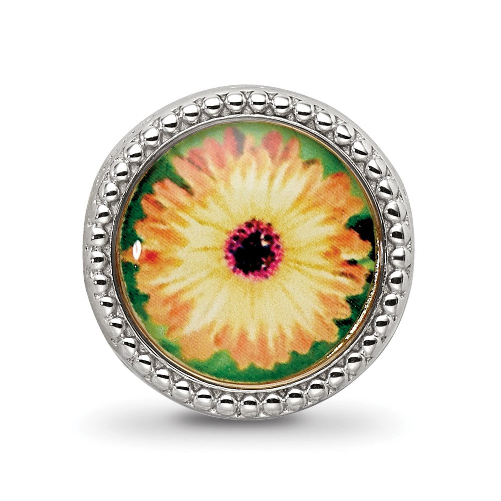 Reflections 925 Sterling Silver Rhodium Plated October Flower Bead 11 x 8 mm