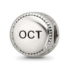 Reflections 925 Sterling Silver Rhodium Plated October Flower Bead 11 x 8 mm