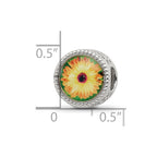 Reflections 925 Sterling Silver Rhodium Plated October Flower Bead 11 x 8 mm