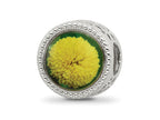 Reflections 925 Sterling Silver Rhodium Plated November Flower Bead 11 x 8 mm