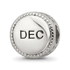 Reflections 925 Sterling Silver Rhodium Plated December Flower Bead 11 x 8 mm