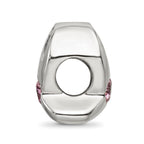 Reflections 925 Sterling Silver Silver Ribbon with Pink CZ Bead 11 x 5 mm