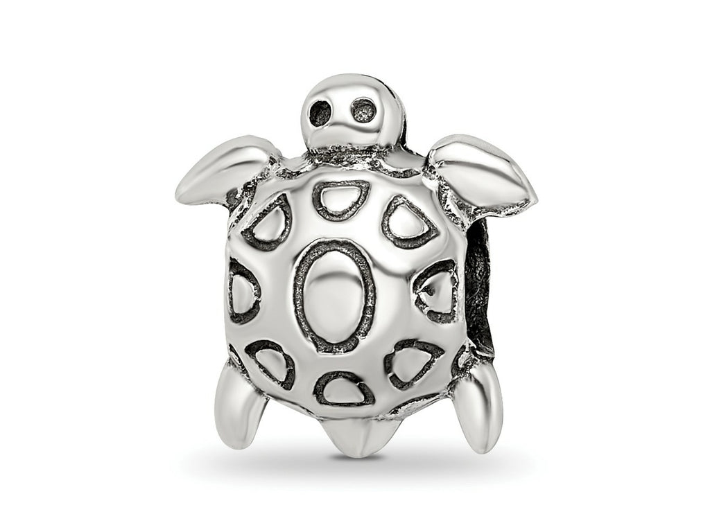 Reflections 925 Sterling Silver Antiqued Turtle Bead 12 x 11 mm