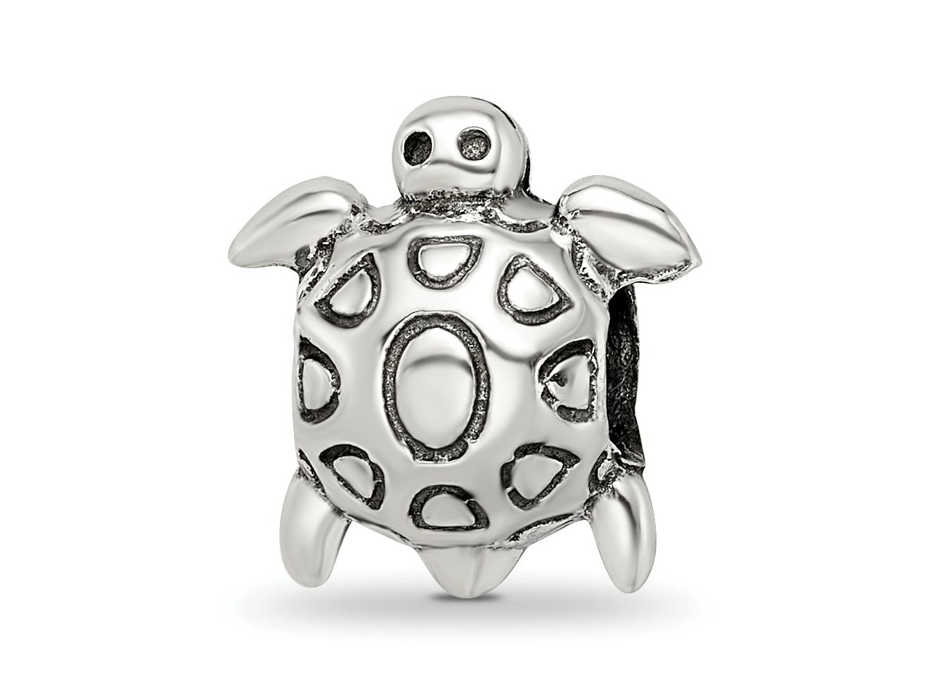 Reflections 925 Sterling Silver Antiqued Turtle Bead 12 x 11 mm