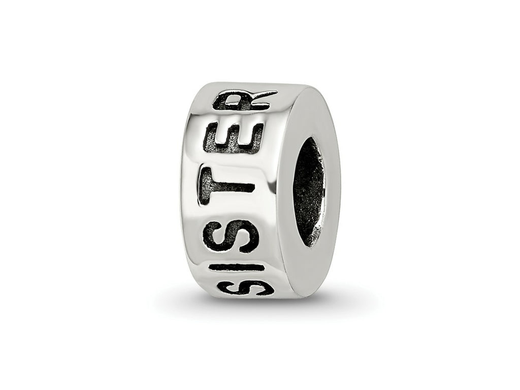 Reflections 925 Sterling Silver Antiqued Sister Bead 9 x 5 mm
