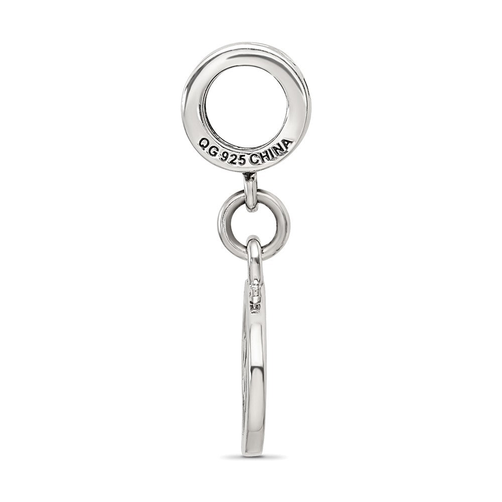 Reflections 925 Sterling Silver Black Enameled Half Marathon Dangle Charm