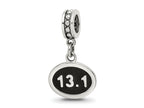 Reflections 925 Sterling Silver Black Enameled Half Marathon Dangle Charm