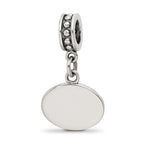 Reflections 925 Sterling Silver Black Enameled Marathon Dangle Charm