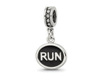 Reflections 925 Sterling Silver Black Enameled Run Dangle Charm