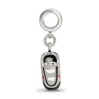 Reflections 925 Sterling Silver Black and Red Enameled Runner's Shoe Dangle Bead