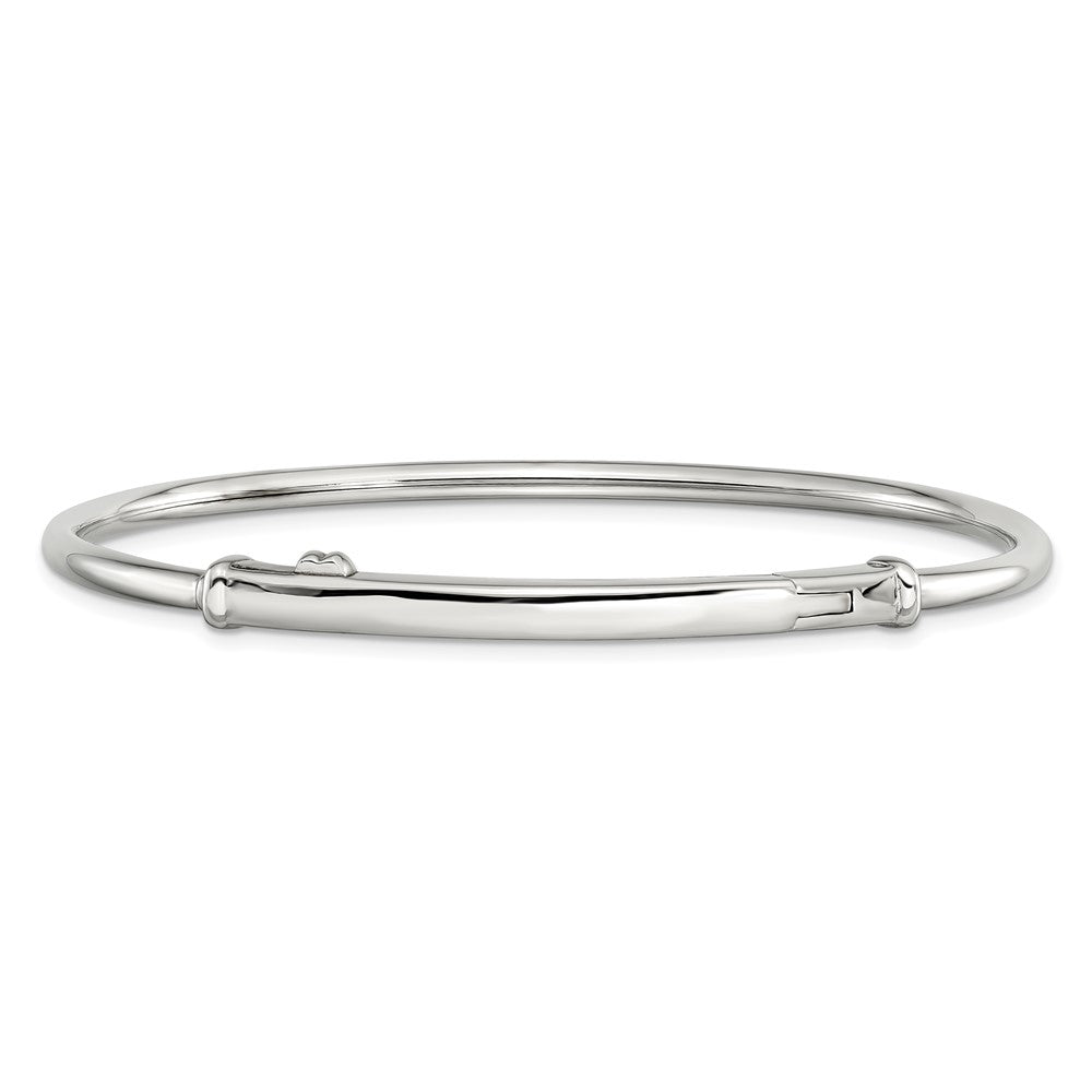 Reflections 925 Sterling Silver Rhodium Plated Hinged Clasp Bangle