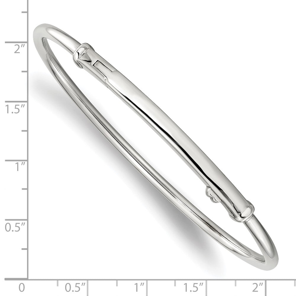 Reflections 925 Sterling Silver Rhodium Plated Hinged Clasp Bangle