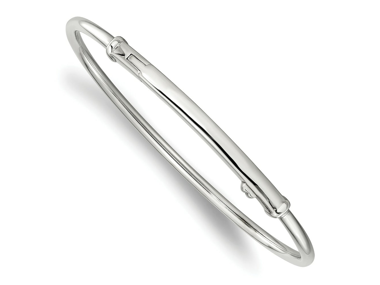 Reflections 925 Sterling Silver Rhodium Plated Hinged Clasp Bangle