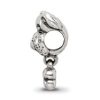 Reflections 925 Sterling Silver Dog and Bone Bead 13 x 5 mm