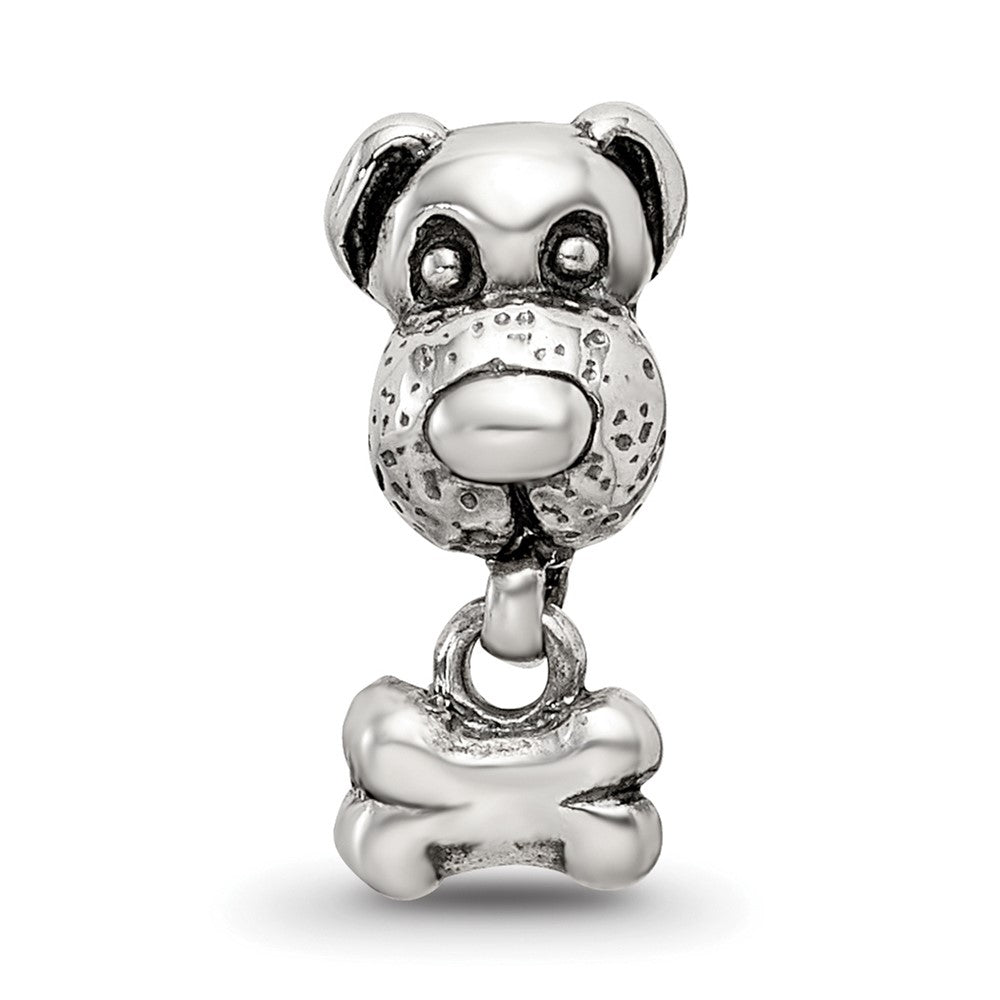 Reflections 925 Sterling Silver Dog and Bone Bead 13 x 5 mm