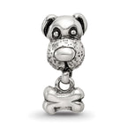 Reflections 925 Sterling Silver Dog and Bone Bead 13 x 5 mm