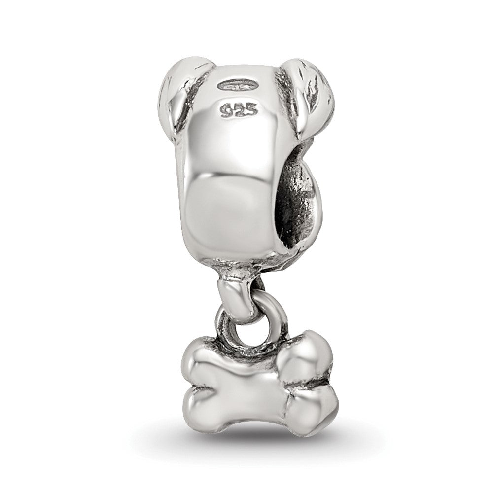 Reflections 925 Sterling Silver Dog and Bone Bead 13 x 5 mm