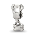 Reflections 925 Sterling Silver Dog and Bone Bead 13 x 5 mm