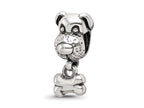 Reflections 925 Sterling Silver Dog and Bone Bead 13 x 5 mm