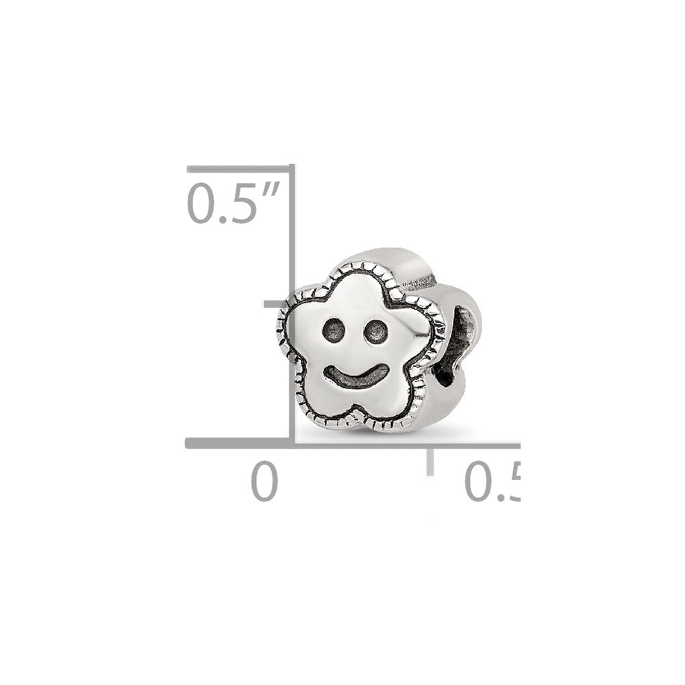 Reflections 925 Sterling Silver Smiley Flower Bead 7 x 7 mm