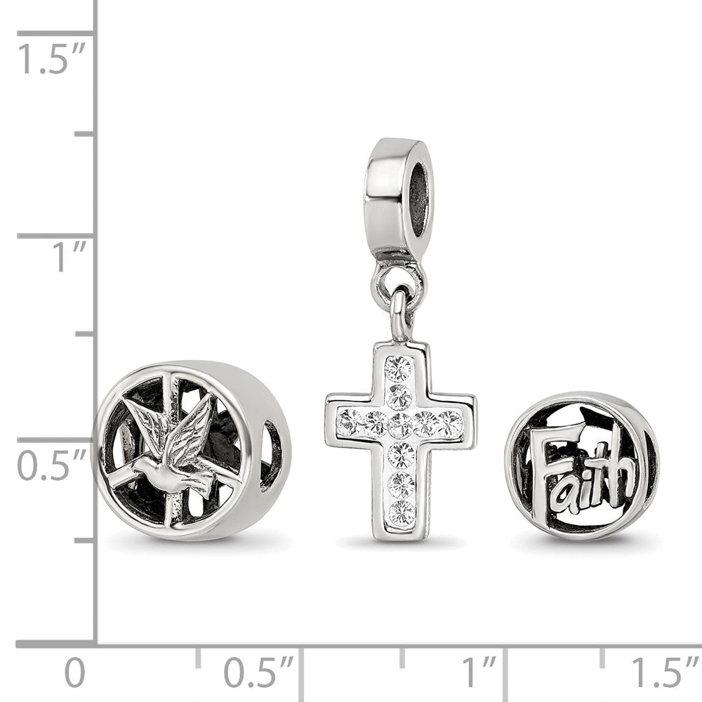 Reflections 925 Sterling Silver Religious Boxed Bead Set