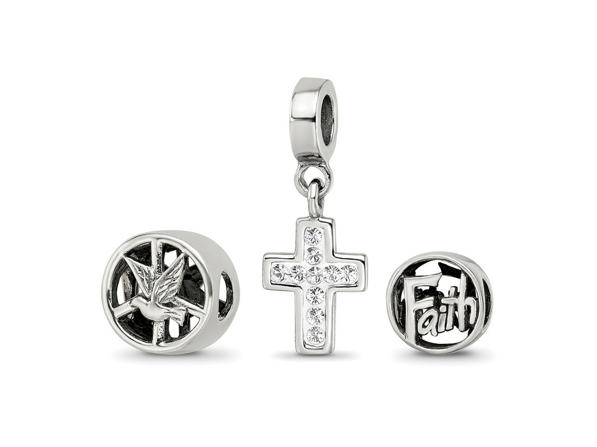 Reflections 925 Sterling Silver Religious Boxed Bead Set