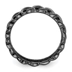 FJC Finejewelers 925 Sterling Silver Stackable Expressions Black Plated Carved Band / Ring