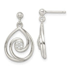 FJC Finejewelers 925 Sterling Silver Dangle CZ in Teardrop Pendant and Earrings Set
