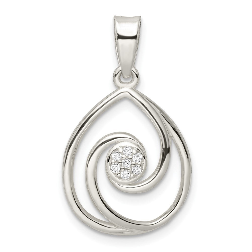 FJC Finejewelers 925 Sterling Silver Dangle CZ in Teardrop Pendant and Earrings Set