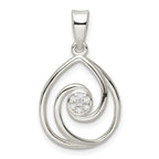 FJC Finejewelers 925 Sterling Silver Dangle CZ in Teardrop Pendant and Earrings Set